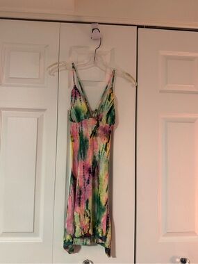 Tie-Dye Pink & Green Dress